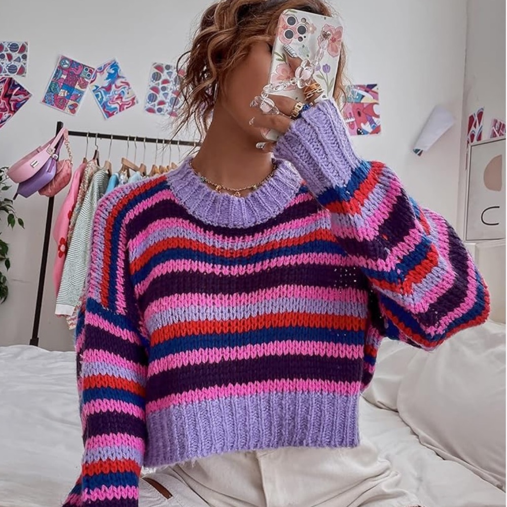 oversized striped sweater